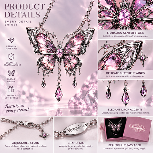 Crystal Butterfly Fantasy Necklace