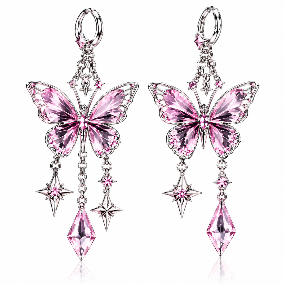 Butterfly Crystal Drop Earrings