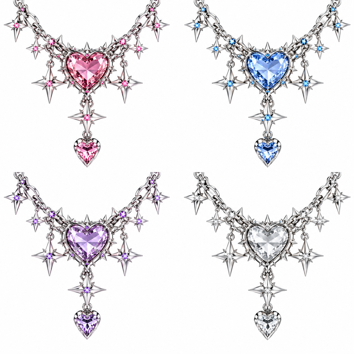 Celestial Heart Spike Necklace