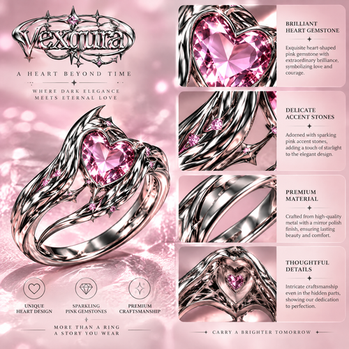 Aurora Heart Wave Ring