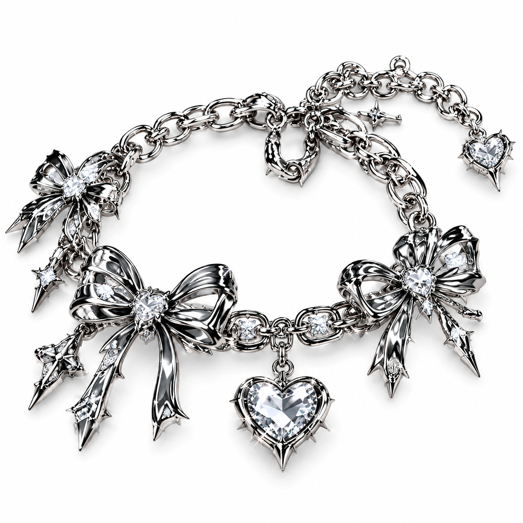 Butterfly Heart Charm Bracelet