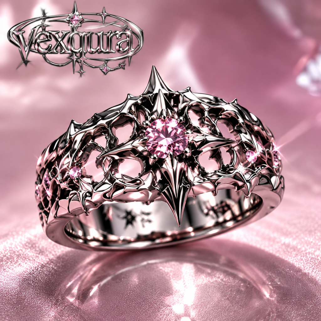 Gothic Thorn Crystal Crown Ring