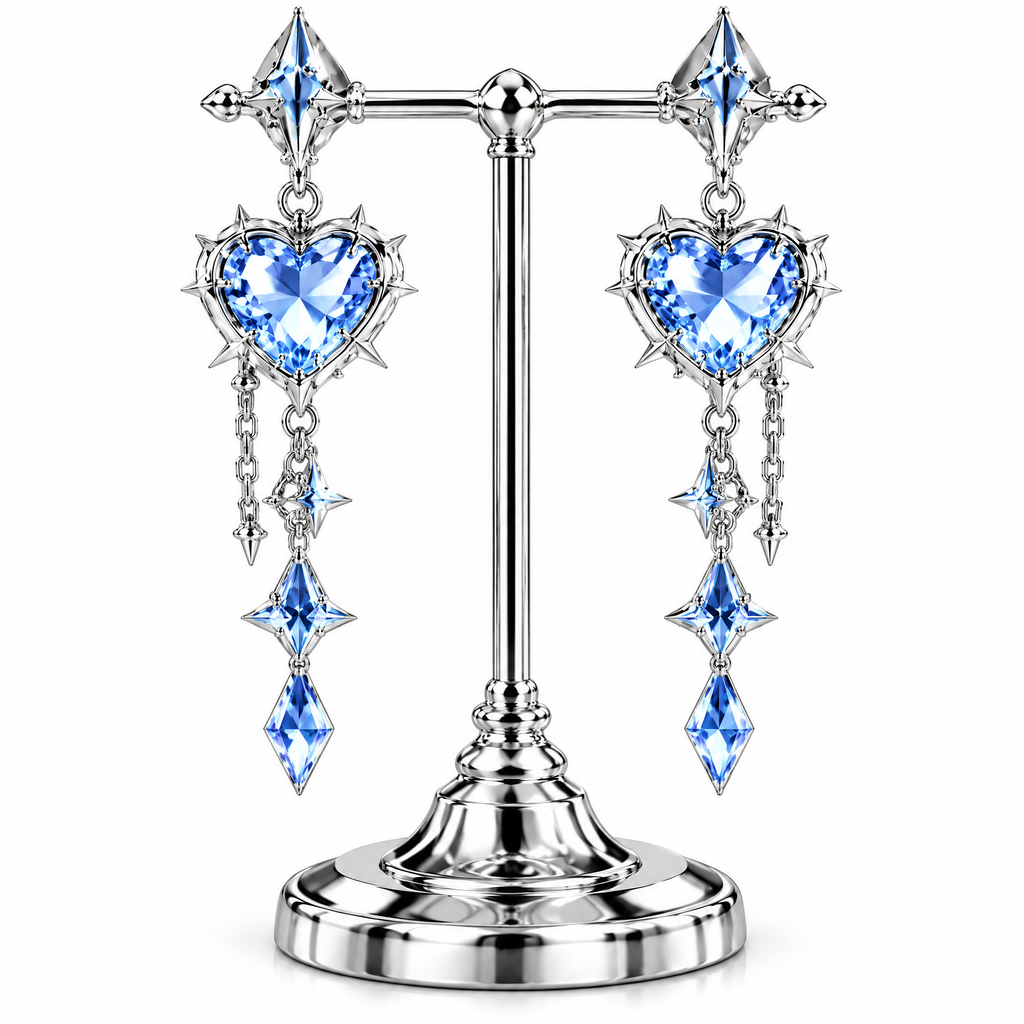 Heart Star Drop Earrings