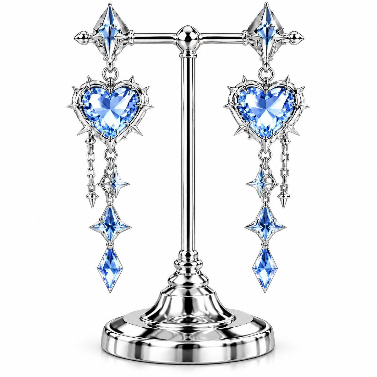 Heart Star Drop Earrings