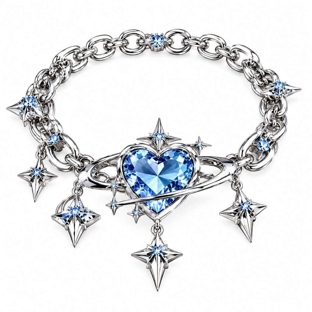 Cosmic Heart Star Bracelet