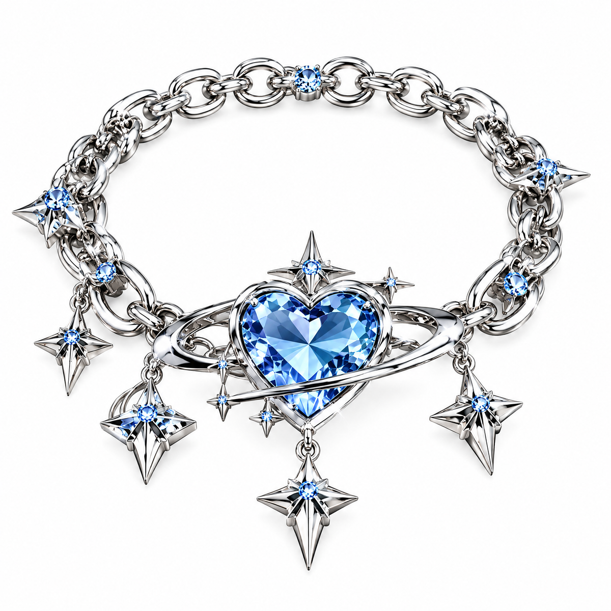 Cosmic Heart Star Bracelet