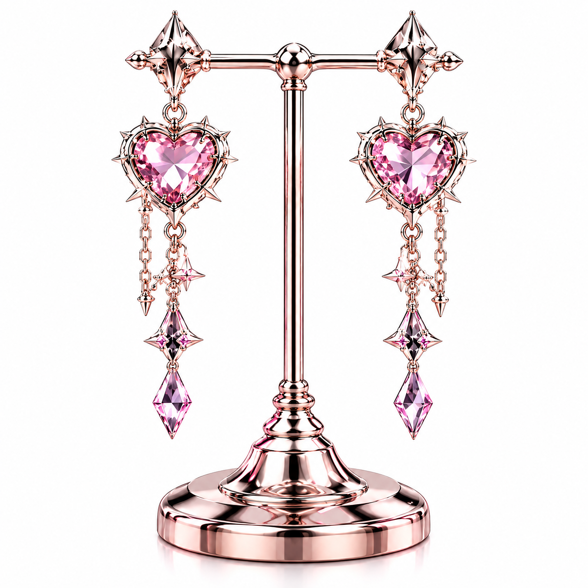 Heart Star Drop Earrings