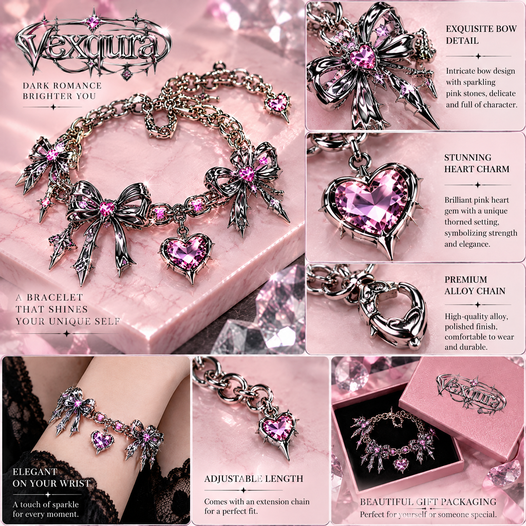 Butterfly Heart Charm Bracelet