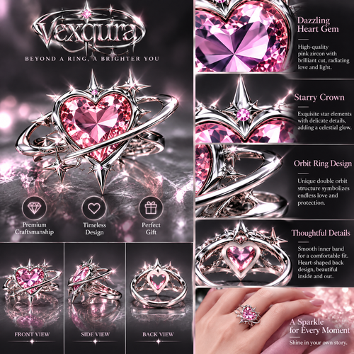 Cosmic Heart Orbit Ring