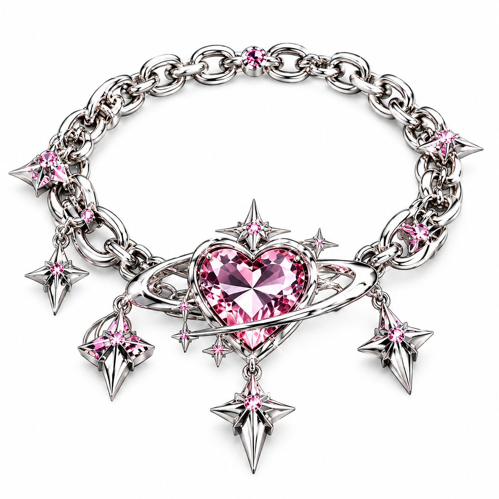 Cosmic Heart Star Bracelet