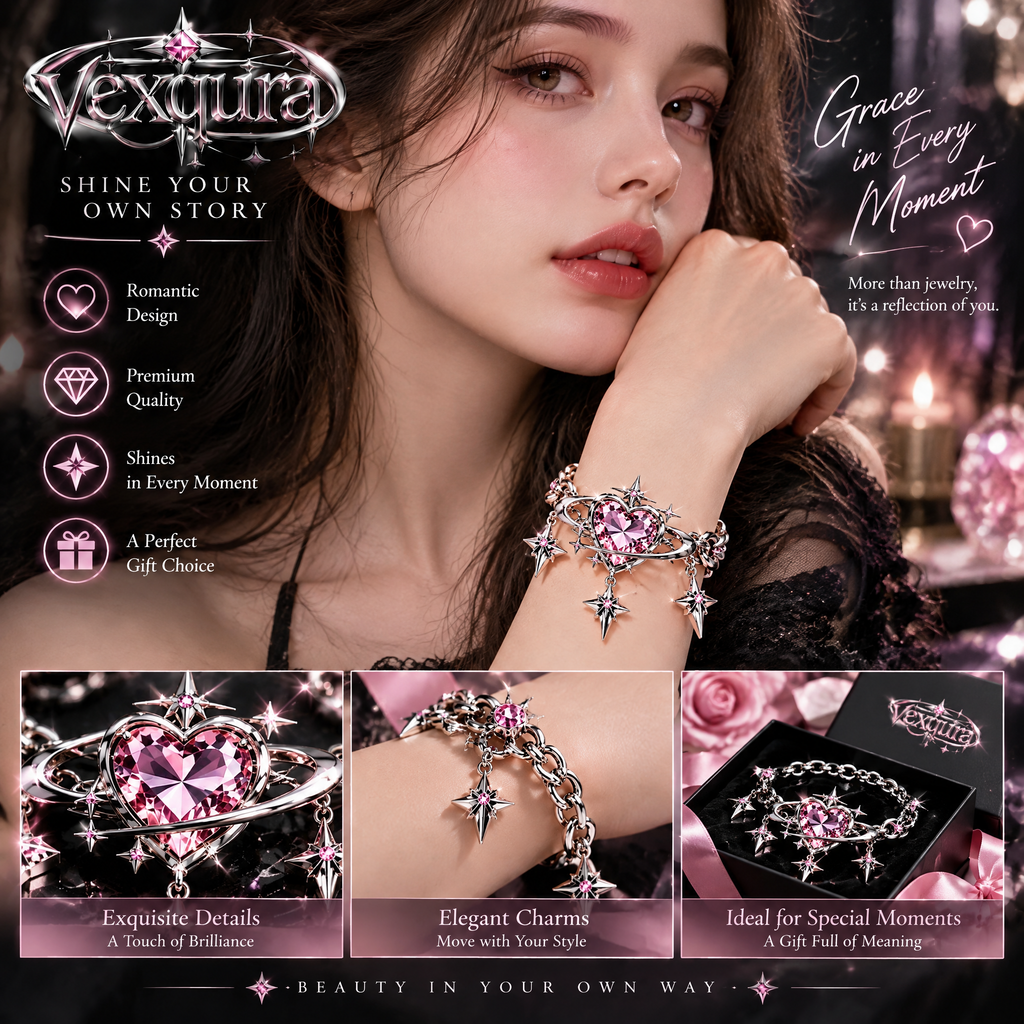 Cosmic Heart Star Bracelet