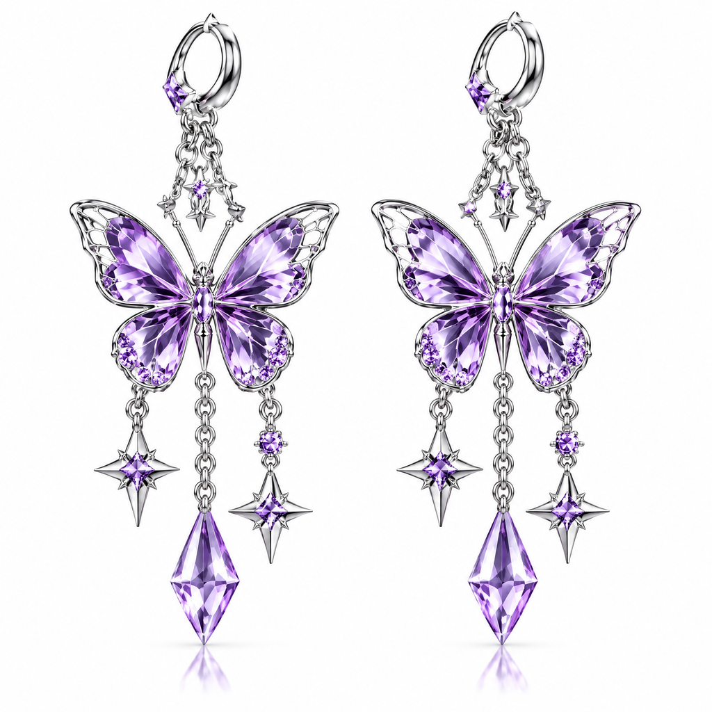 Butterfly Crystal Drop Earrings