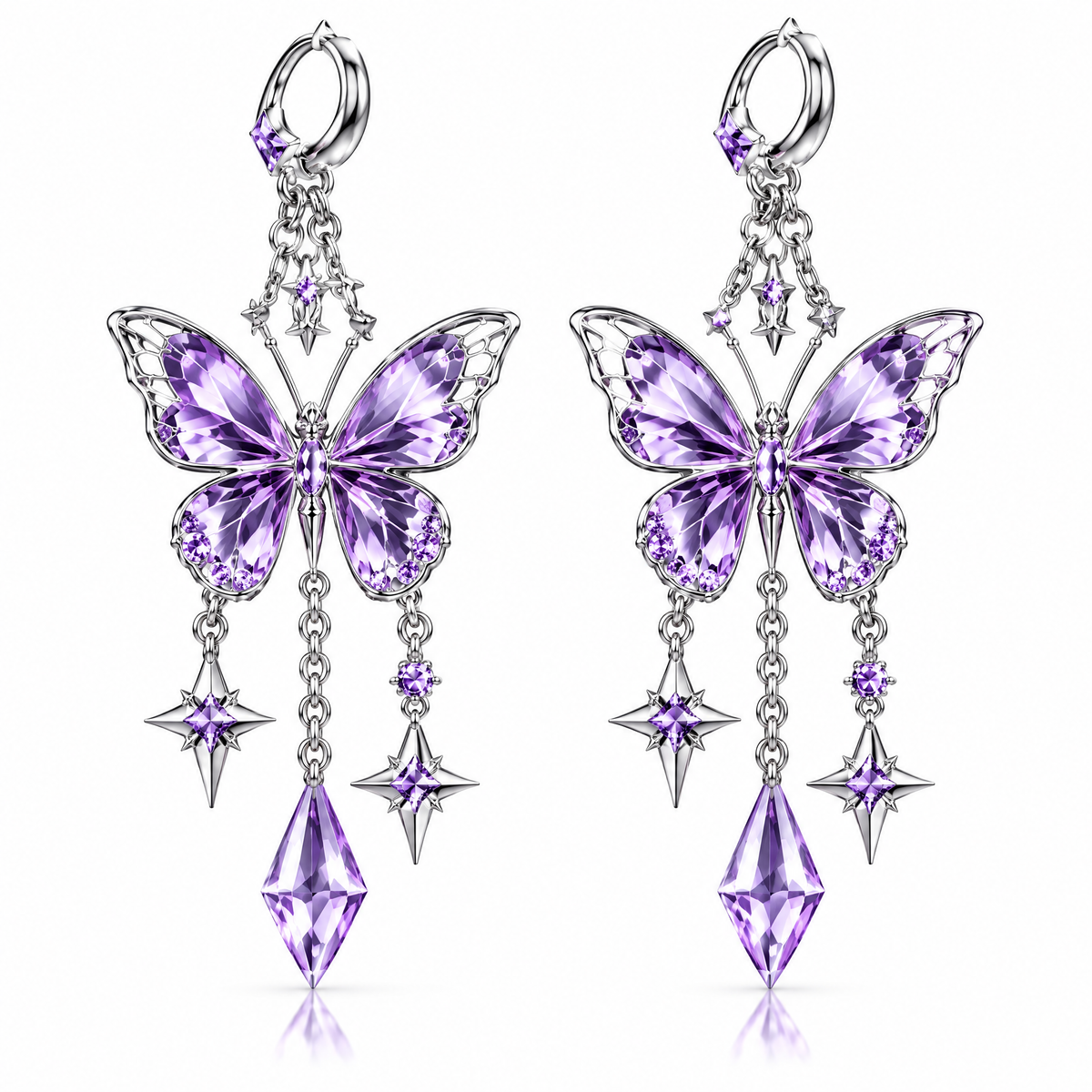 Butterfly Crystal Drop Earrings