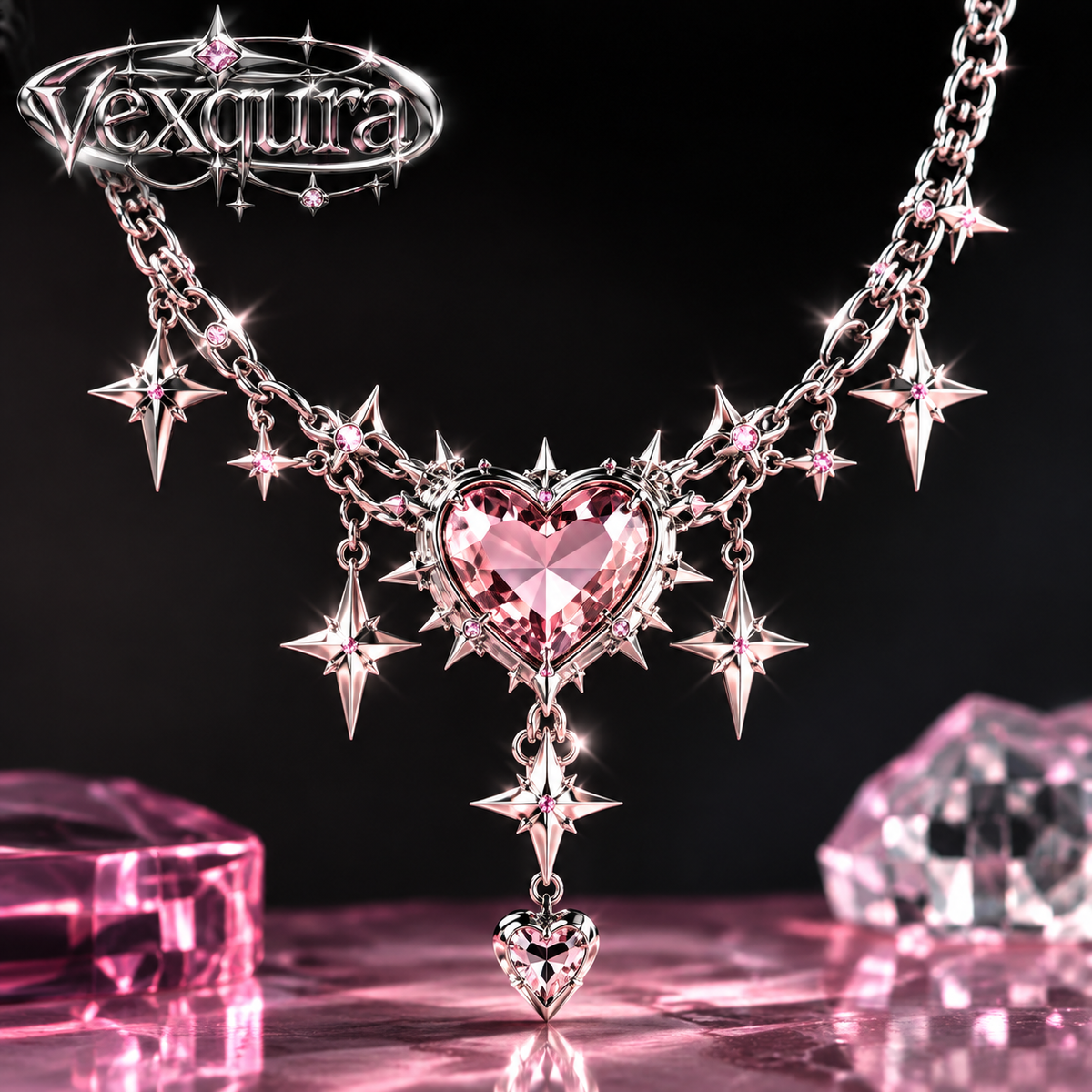 Celestial Heart Spike Necklace