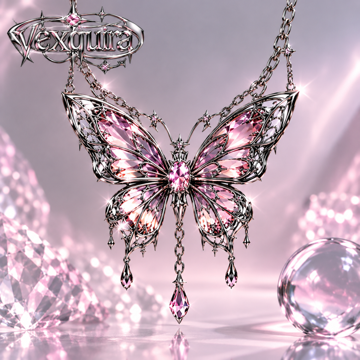 Crystal Butterfly Fantasy Necklace