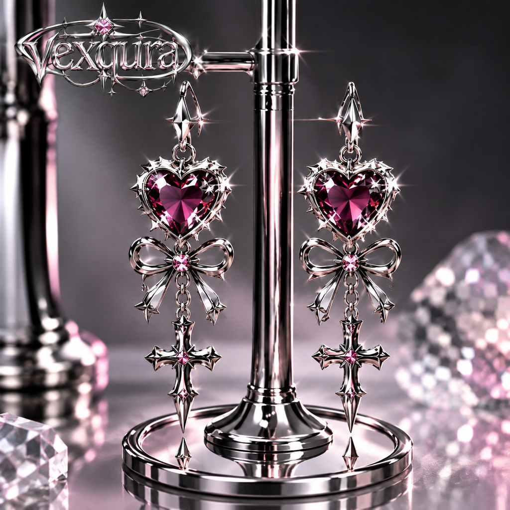 Dark Romance Heart Charm Earrings