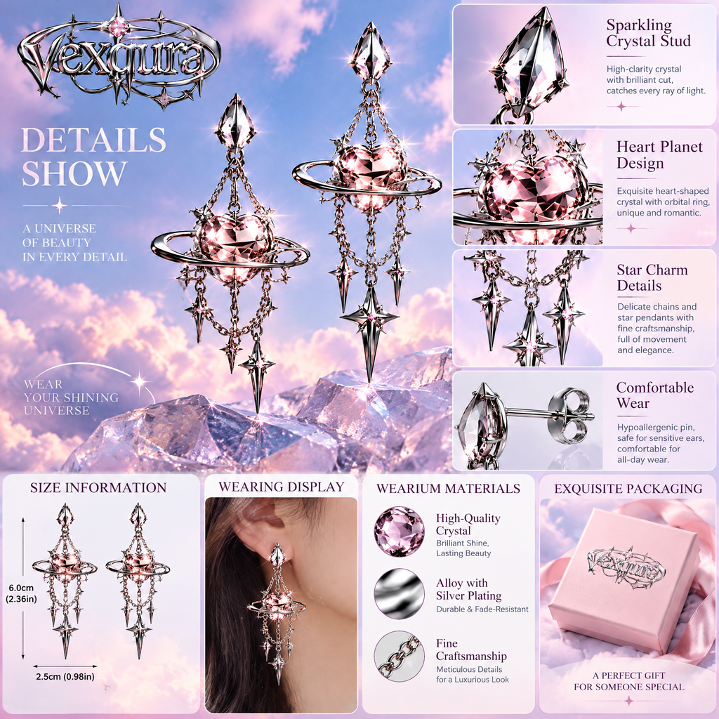 Planet Crystal Fantasy Earrings